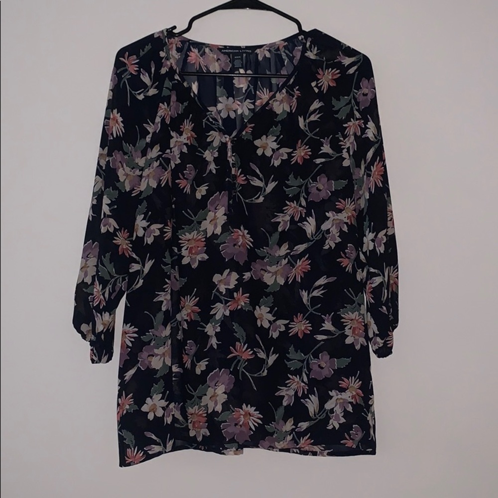 Brand New Floral Chiffon Blouse Sz Medium